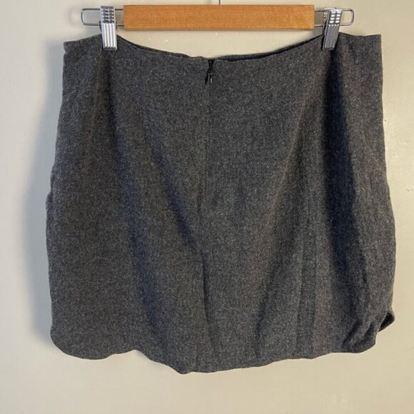 Madewell wool blend grey Shirttail Mini Skirt size 8 academia preppy fall winter - Picture 5 of 13